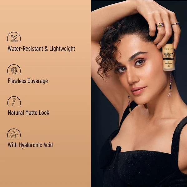 Swiss Beauty AirBrush Finish Foundation 30ml 01 Shell White Natural matte finish | Full coverage Doesn't crease | Easy to blend | Long-lasting