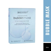 Swiss Beauty Bubble Sheet Mask 30g | Enriched with Hyaluronic Acid | Gentle Exfoliating Face Mask | Oxygen-Infused | Pore-Cleansing Bubble Mask | Suitable for All Skin Types | 30g
