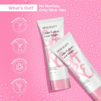 Swiss Beauty Care Glow Fusion Face Wash 100gm | Deep Yet Gentle Cleanse | 2% Niacinamide & Marigold Extract | Exfoliates, Brightens & Refreshes Skin | Daily Dirt & Oil Removal