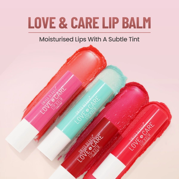Swiss Beauty Fresh-Mint Love & Care Lip Balm SPF 15 | Hydrating & Nourishing | Protects, Softens & Adds a Natural Tint | Enriched with Shea Butter & Vitamin E