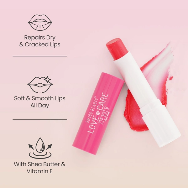 Swiss Beauty Fresh-Mint Love & Care Lip Balm SPF 15 | Hydrating & Nourishing | Protects, Softens & Adds a Natural Tint | Enriched with Shea Butter & Vitamin E