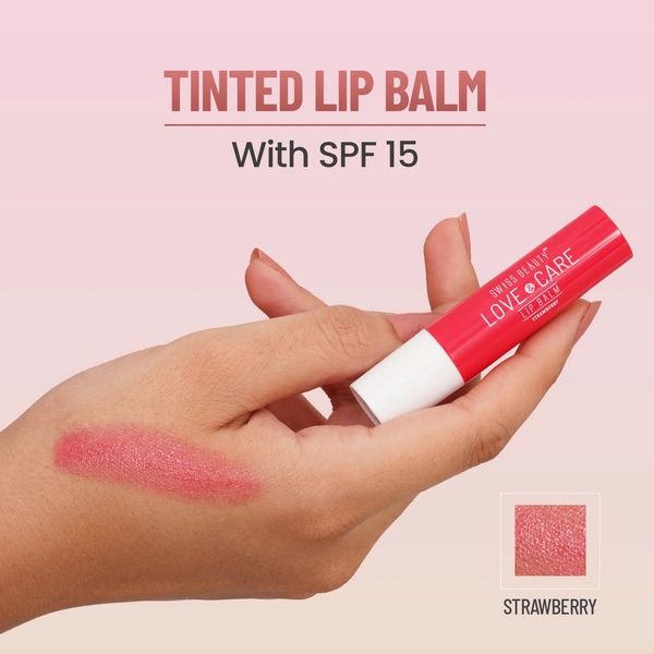 Swiss Beauty Fresh-Mint Love & Care Lip Balm SPF 15 | Hydrating & Nourishing | Protects, Softens & Adds a Natural Tint | Enriched with Shea Butter & Vitamin E