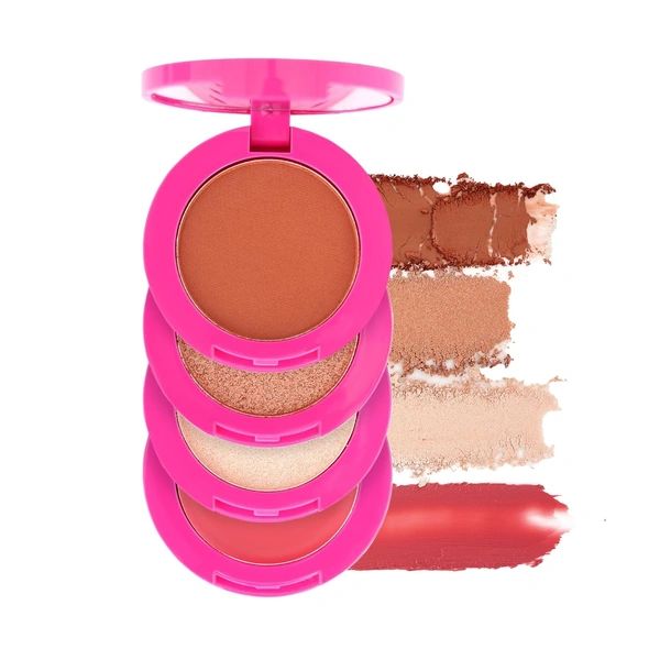 Swiss Beauty Craze Baesic Palette � 6g | 4-in-1 Multi-Face Palette | Versatile Matte & Shimmer Shades | Portable Eyeshadow for On-the-Go Looks | Perfect Matte & Shimmer Combo | Long-Lasting, Rich Pigmented Shades | Shade- Delulu