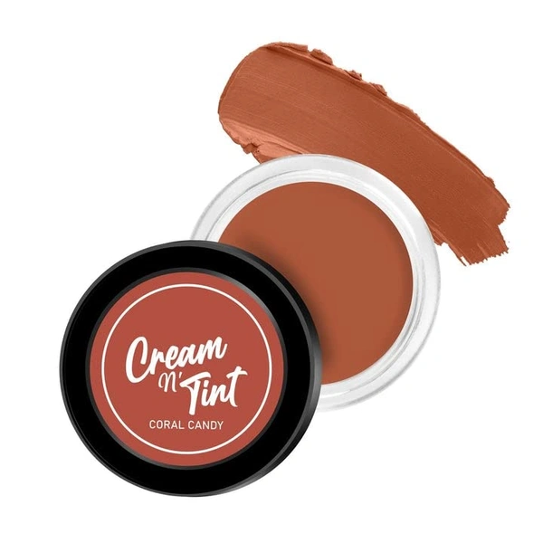 Swiss Beauty Cream N Tint For Lip, Cheek and Eyeshadow8g | Hydrating & Lightweight | Natural Flushing Glow | Long lasting and easily blendable | Coral Candy | Shade - 03