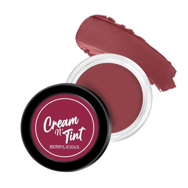 Swiss Beauty Cream N Tint For Lip, Cheek and Eyeshadow 8g | Hydrating Cream | Natural Flushing Glow | Long lasting and easily blendable | Berrylicious | Shade - 01