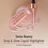 Swiss Beauty Drop & Glow Metal Liquid Highlighter | Lightweight, Blendable & Long-Lasting | Multi-Use Illuminator for a Radiant, Dewy & Luminous Golden Glow
