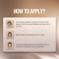 Swiss Beauty Drop & Glow Metal Liquid Highlighter | Lightweight, Blendable & Long-Lasting | Multi-Use Illuminator for a Radiant, Dewy & Luminous Golden Glow