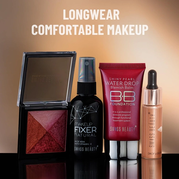 Swiss Beauty Drop & Glow Metal Liquid Highlighter | Lightweight, Blendable & Long-Lasting | Multi-Use Illuminator for a Radiant, Dewy & Luminous Golden Glow