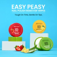 Swiss Beauty Easy-Peasy Nail Paint Remover Wipes, Lemon with Vitamin C | Acetone-Free, Hydrating & Travel-Friendly | 32 Wipes | Gentle on Nails