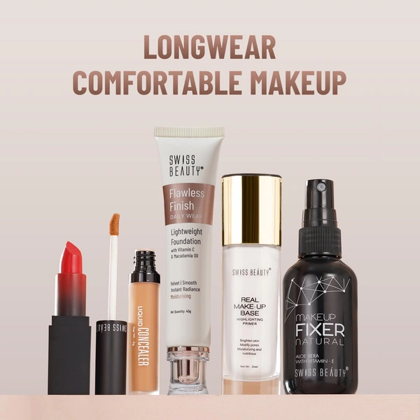 Swiss Beauty Flawless Finish Foundation 40g | Daily Wear Lightweight Foundation | with Vitamin C & Macadamia Oil | Medium coverage, Instant Radiance | Oil-Free Formula | Blendable & Breathable | Shade - 02 ( Soft Ivory )