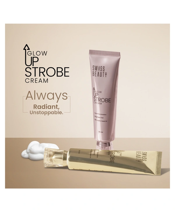 Swiss Beauty Glow Up Strobe Cream 02 Moonlit Glow | Dewy Hydrating Illuminating Cream for Radiant Glow | Lightweight, Blendable Highlighting Base for Instant Luminosity
