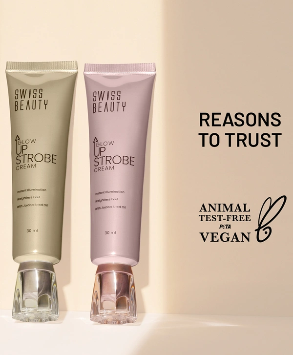 Swiss Beauty Glow Up Strobe Cream 02 Moonlit Glow | Dewy Hydrating Illuminating Cream for Radiant Glow | Lightweight, Blendable Highlighting Base for Instant Luminosity