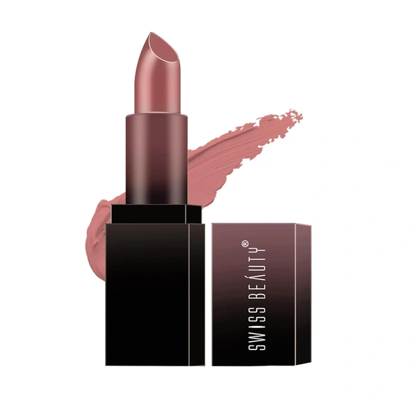 Swiss Beauty HD Matte Lipstick 3.5g | Bare Blush 25| Suitable For All Skin Tones