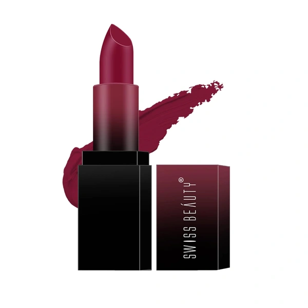 Swiss Beauty HD Matte Lipstick 3.5g | Bold Wine 21| Suitable For All Skin Tones