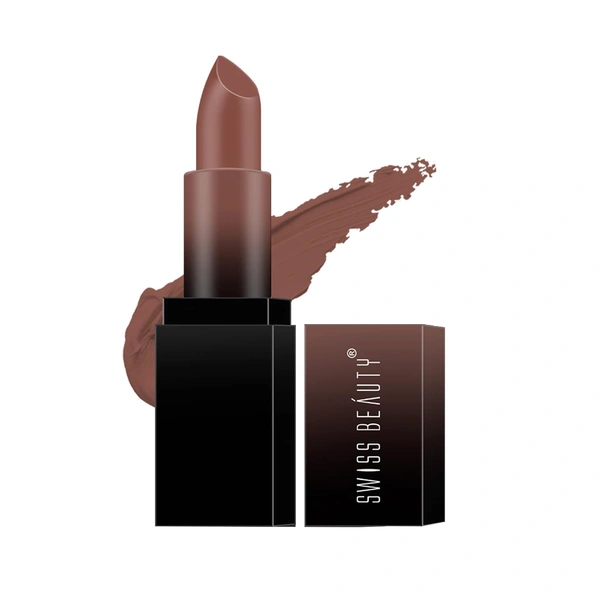 Swiss Beauty HD Matte Lipstick 3.5g | Cute Nude 09| Suitable For All Skin Tones