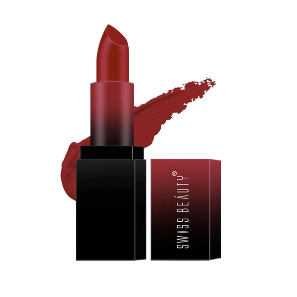 Swiss Beauty HD Matte Lipstick 3.5g | Pop Red 14| Suitable For All Skin Tones
