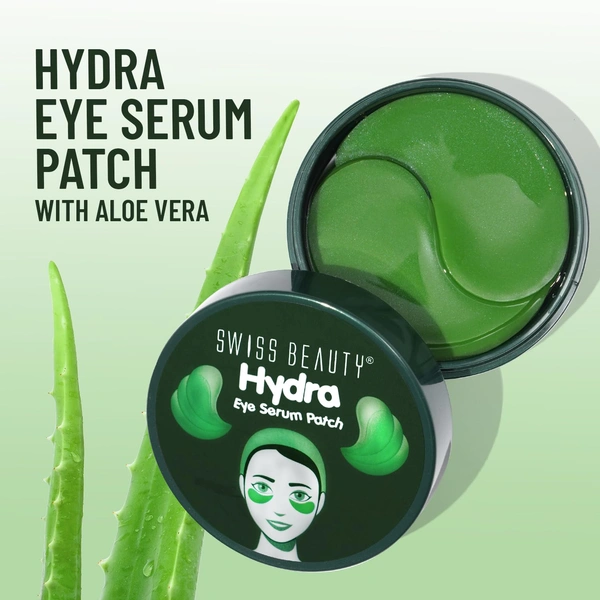 Swiss Beauty Hydra Eye Serum Patch 60pcs | Anti-Puffiness & Brightening Eye Care | Reduce Fine Lines And Wrinkles | Lighten Dark Circles | Shade - Aloe Vera