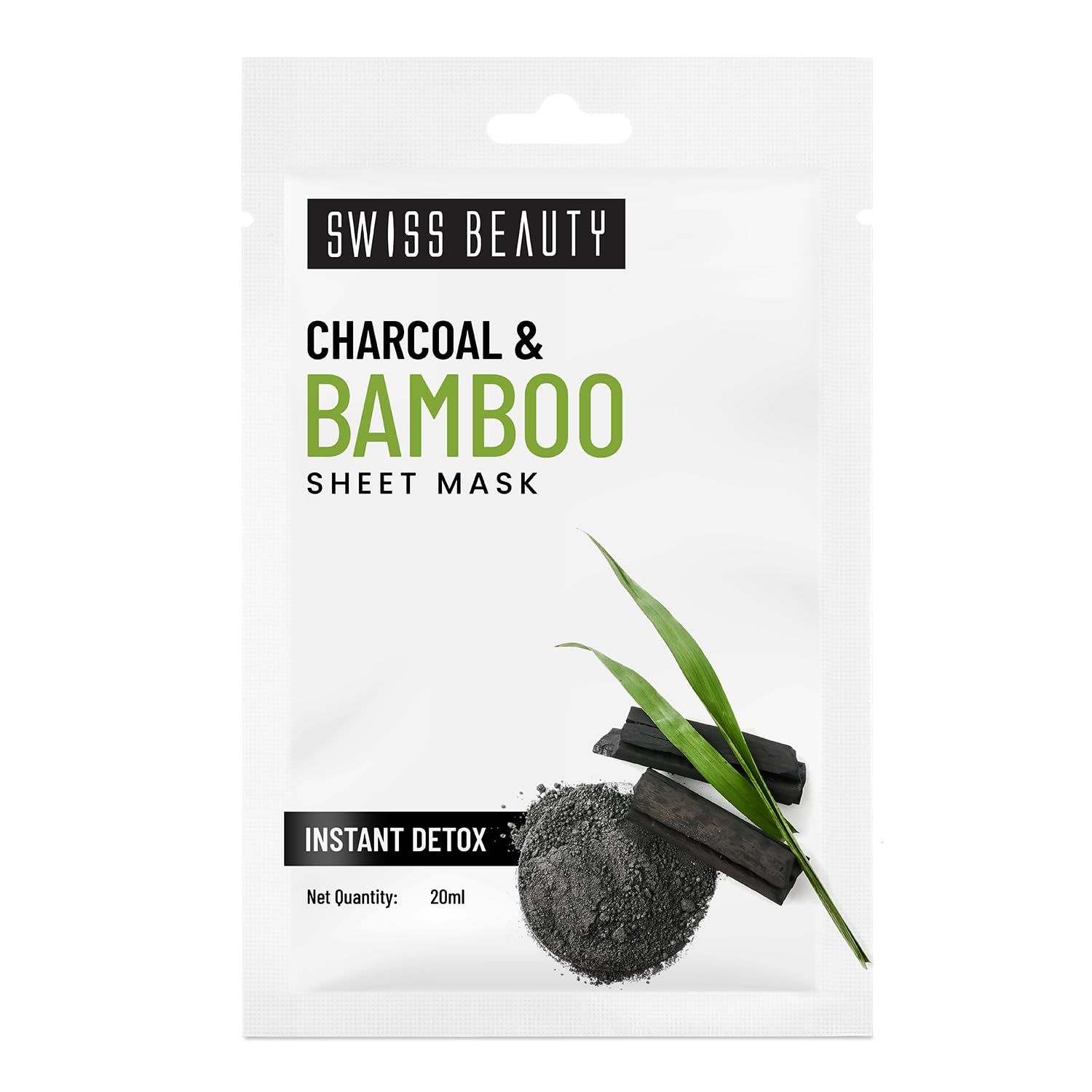 Buy Swiss Beauty Instant Detox Sheet Mask | With Charcoal & Bamboo