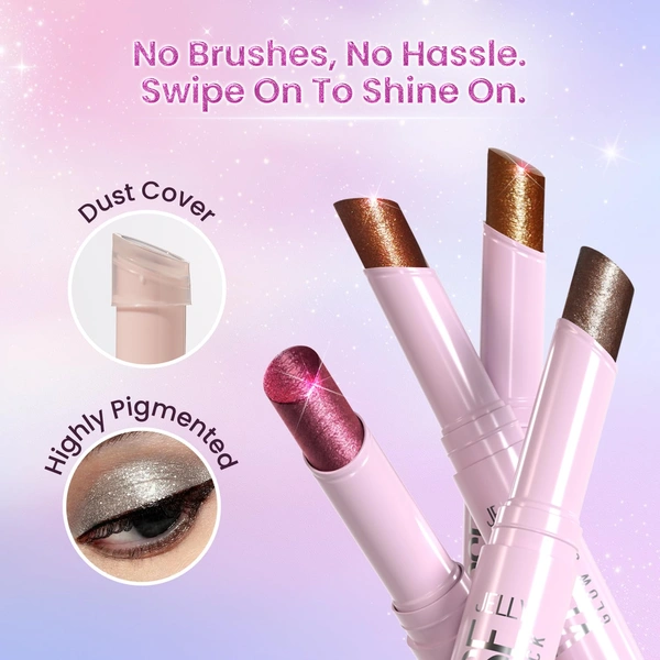 Swiss Beauty Jelly Verse Glow Stick Shade 06 Twilight Beam | Crease-Proof Lightweight Jelly Highlighter | Soft Pearly Glow | Smooth Jelly-to-Powder Shine Stick | Stellar Glow Shade