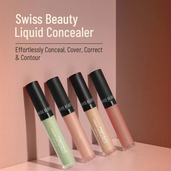 Swiss Beauty Liquid Concealer 6g Shade-Yellow|Full Coverage|Hide Blemishes at One Strock With Matt Finsh|Ligh Weight Concealer