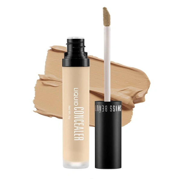 Swiss Beauty Liquid Light Weight Concealer With Full Coverage |Easily Blendable Concealer For Face Makeup , 6g