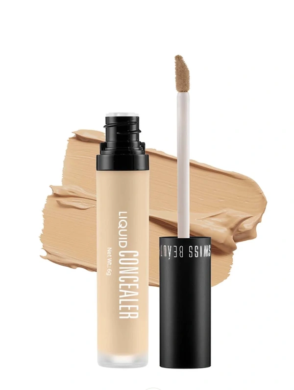 Swiss Beauty Liquid Light Weight Concealer With Full Coverage |Easily Blendable Concealer For Face Makeup , 6g