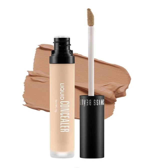 Swiss Beauty Liquid Light Weight Concealer With Full Coverage |Easily Blendable Concealer For Face Makeup , 6g
