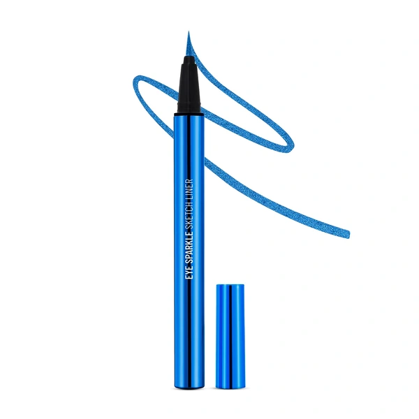 Swiss Beauty Magic Blue Pencil Eye Sparkle Sketch Eyeliner | Quick-Drying & Waterproof | Long-Lasting & Smudge-Proof | Intense Color & Precise Application