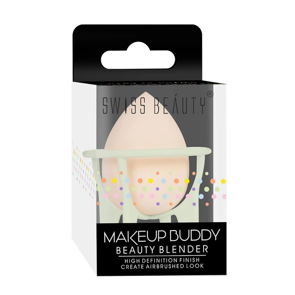 Swiss Beauty Makeup Blender Shade - 02 | Makeup Buddy Beauty Blender | Blender for Flawless Application | High Definition Finish | Airbrushed finish sponge | Smooth, Streak-Free Finish | Wet and dry makeup tool | Shade - 02