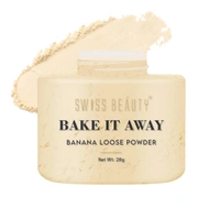 Swiss Beauty Makeup Loose Powder Banana 28g | Bake It Away Translucent Loose Powder | Lightweight , Matte Finish | Control Oils | Long-Lasting Wear | Flawless makeup setting | Shade - Yellow | 28g