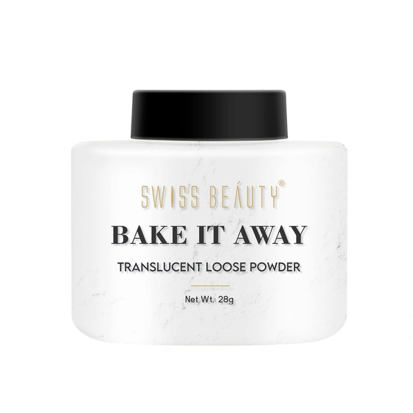 Swiss Beauty Makeup Loose Powder Transparent 28g | Bake It Away Translucent Loose Powder | Lightweight | Control Oils | Long-Lasting Wear | Flawless makeup setting | Shade - Transparent | 28g