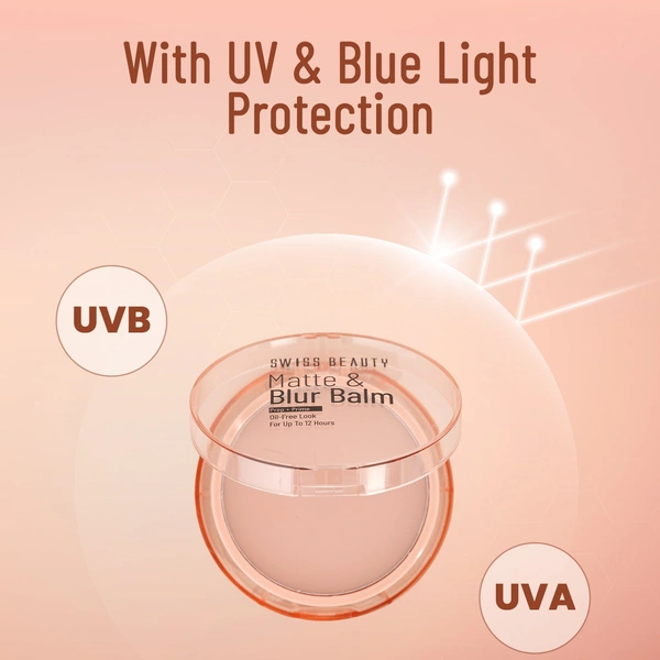 Swiss Beauty Matt & Blur Balm Prep + Prime | Oil-Free, Shine-Control | Pore-Blurring & Lightweight | Long-Lasting Matte Finish | Up to 12-Hour Wear