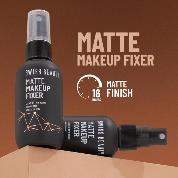 Swiss Beauty Matte Makeup Fixer 70ml| Long-Lasting, Oil-Control & Lightweight | Smudge-Proof & Waterproof | Matte Finish | Enriched with Aloe Vera & Vitamin E