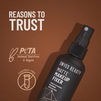Swiss Beauty Matte Makeup Fixer 70ml| Long-Lasting, Oil-Control & Lightweight | Smudge-Proof & Waterproof | Matte Finish | Enriched with Aloe Vera & Vitamin E