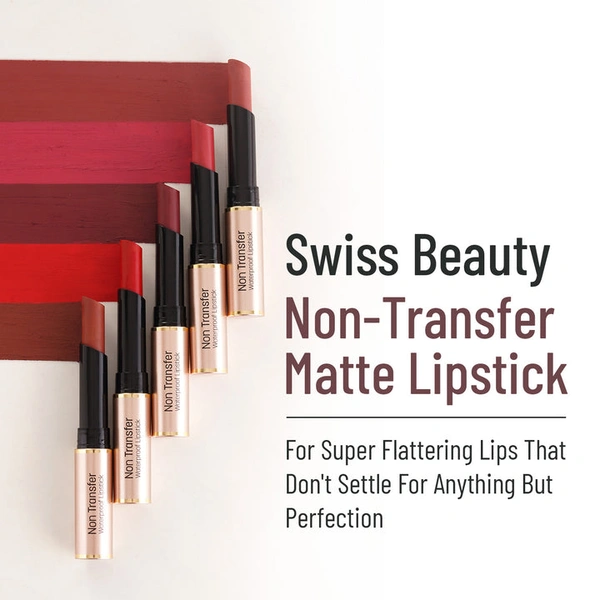 Swiss Beauty Non Transfer Waterproof Lipstick 3g | Spice Nude 430 | Easy To Use