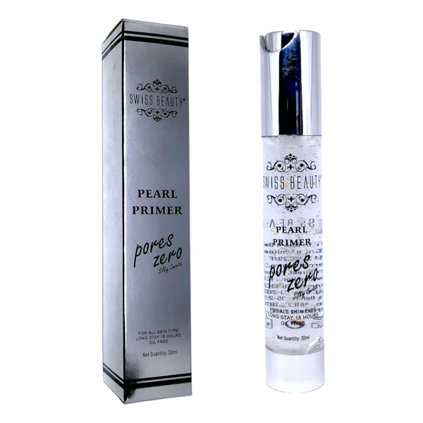 Swiss Beauty Pearl Primer Pores Zero 30ML | Lightweight, Hydrating & Pore-Minimizing | Smooth, Flawless Base for Long-Lasting Makeup | Oil-Free & Non-Greasy Formula