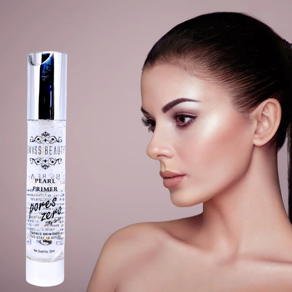 Swiss Beauty Pearl Primer Pores Zero 30ML | Lightweight, Hydrating & Pore-Minimizing | Smooth, Flawless Base for Long-Lasting Makeup | Oil-Free & Non-Greasy Formula