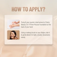 Swiss Beauty Primer Mousse Foundation 30ml | Weightless Smooth & Velvet Touch | 2 - in 1 Primer & Foundation | Oil-free look | Flawless Matte Finish & Pore Minimizing Coverage | Shade - 06 ( Being )