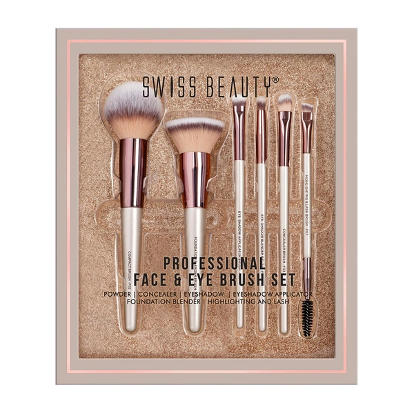 Swiss Beauty professional Face & Eye Brush Set 6pcs | Convenent And Stylish