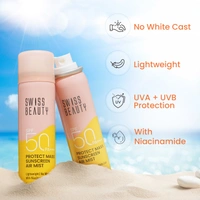 Swiss Beauty Protect Maxx Sunscreen Air Mist, SPF 50 PA+++ | Ultra-Light & Non-Greasy | UVA & UVB Protection | Hydrating & Refreshing | Quick Absorption