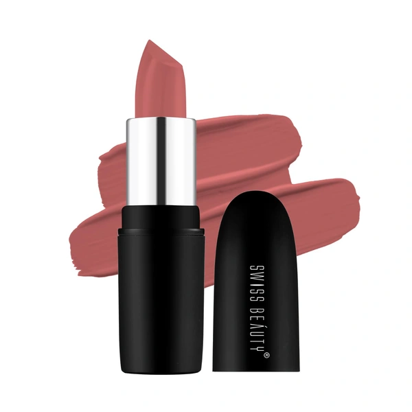 Swiss Beauty Pure Matte Lipsticks 3.8g | Bare 213 | Creamy Matte - 1