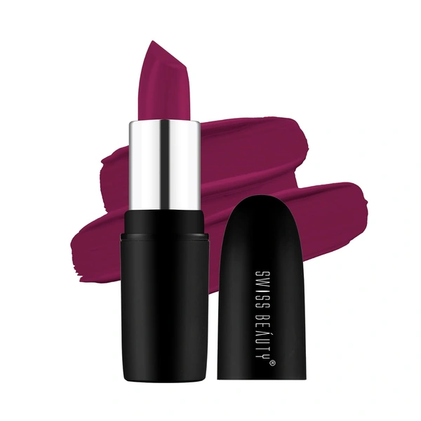 Swiss Beauty Pure Matte Lipsticks 3.8g | Burgandy 210 | Creamy Matte - 1