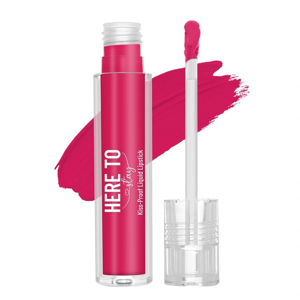 Swiss Beauty Select Here To Stay Liquid Matte Lipstick 3ml with Shade 09 Shocking Pink| Kiss-Proof Formula | Non-Transfer & Smudgeproof | 12-18 Hrs Stay