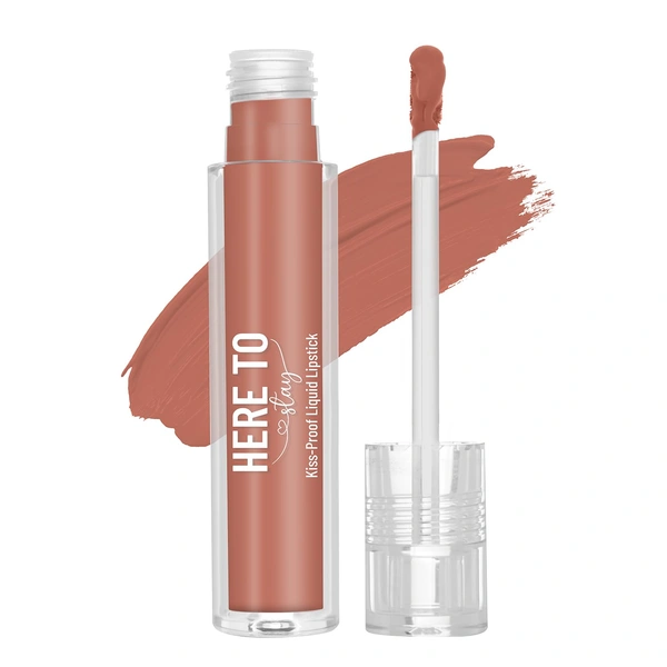 Swiss Beauty Select Here To Stay Liquid Matte Lipstick 3ml with Shade 01 Nudist Love | Kiss-Proof Formula | Non-Transfer & Smudgeproof | 12-18 Hrs Stay