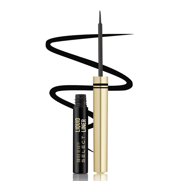 Swiss Beauty Select Here To Stay Semi-Matte Liquid Waterproof Eyeliner 3ml with Shade 04 Magnet Black | Precise Pointed Tip | Smudge-Proof & Transfer-Proof