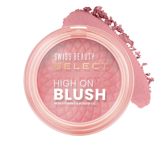Swiss Beauty Select High on Blush 8g Pretty Peach | Natural Matte Finish | Long-Lasting & Non-Transferrable | Enriched with Vitamin E & Rose Oil