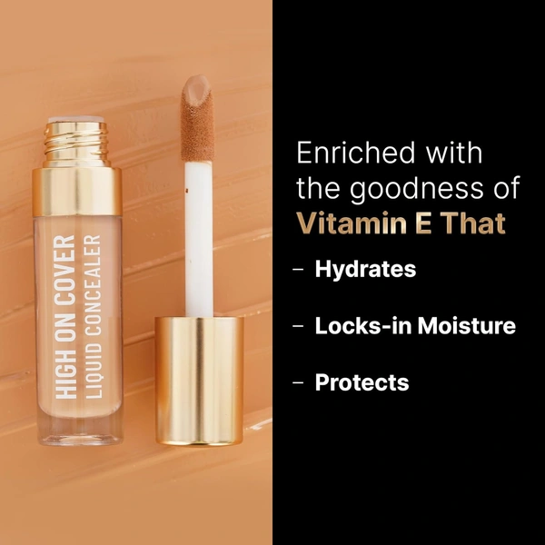 Swiss Beauty Select High On Cover Liquid Concealer Shade 3.5 Dusky to Deep, 5.5ml | Full Coverage, Matte Finish | No-Crease Formula | Enriched with Vitamin E