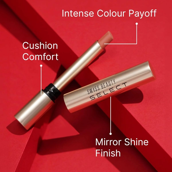 Swiss Beauty Select High On Shine Creamy Lipstick 09 Iconic Pink| Mirror-Shine Glossy Finish | Creamy Hydrating Formula with Vitamin E