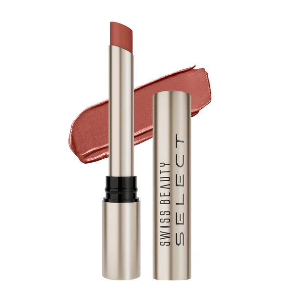 Swiss Beauty Select High On Shine Creamy Lipstick 02 Ultra Nude | Mirror-Shine Glossy Finish | Creamy Hydrating Formula with Vitamin E