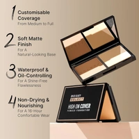Swiss Beauty Select High On Cover Powder Foundation 5.5g | Shade 02 Light Natural | Waterproof, Oil Control | 16-Hour Long Wear | With Sponge